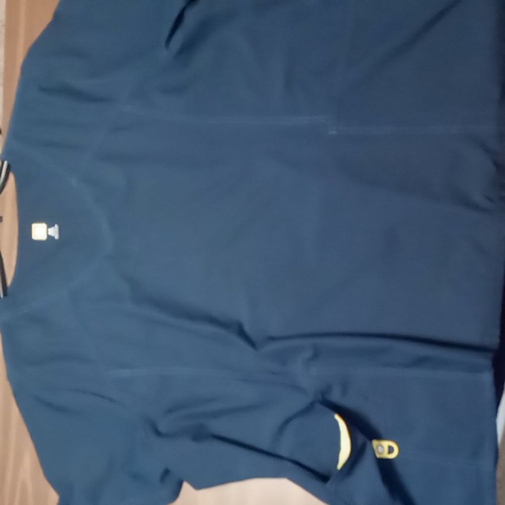 WonderWink Plus Navy w Yellow Accents Scrub Top 4X (28/30)